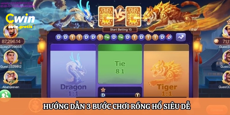 Hướng dẫn 3 bước chơi Rồng Hổ siêu dễ